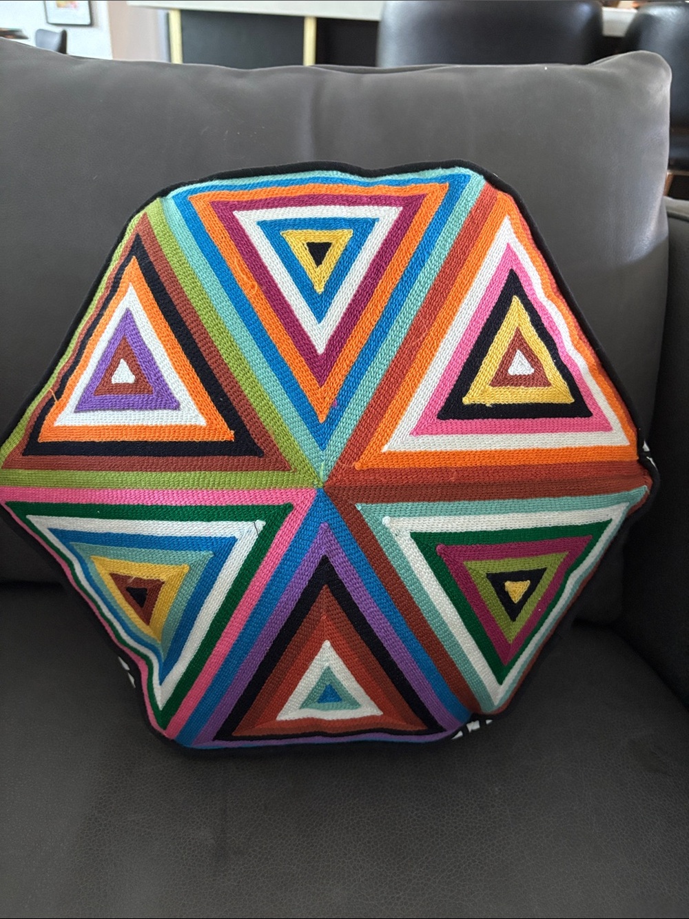 Jonathan Adler Multicolor Geometric Triangle Accent Pillow - Home Accents